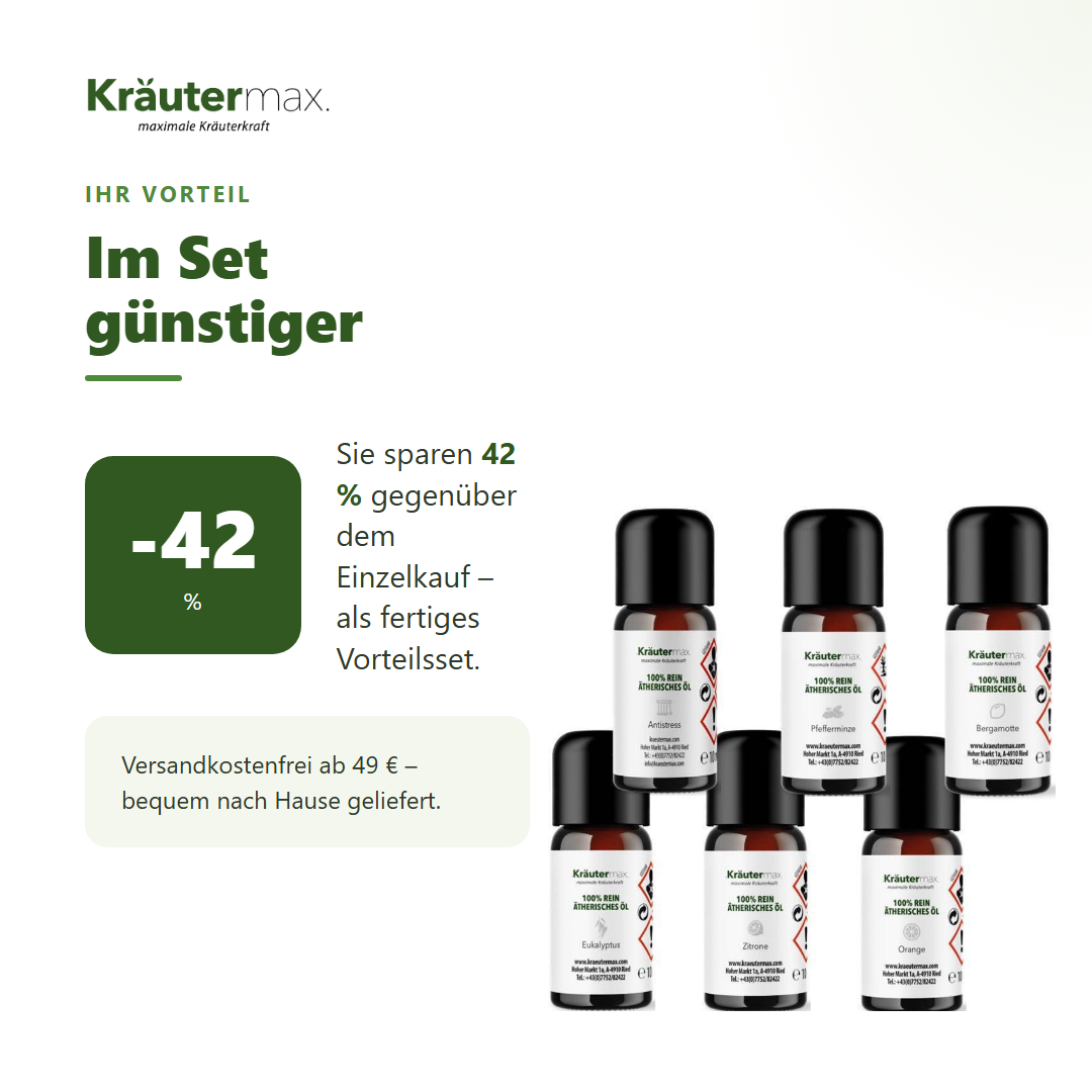 Ätherische Öle Klassiker 6 x 10 ml – Ihr Vorteil: 42 % sparen gegenüber Einzelkauf