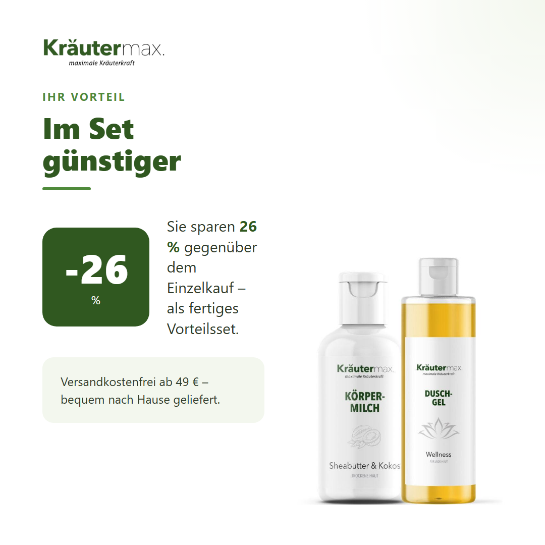 Duschgel Wellness 1 x 250 ml + Körpermilch Sheabutter & Kokos+ 1 x 250 ml – Ihr Vorteil: 26 % sparen gegenüber Einzelkauf