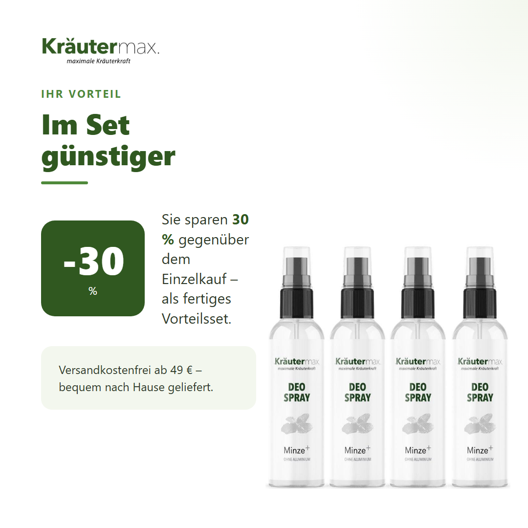Minze Deo 4 x 100 ml – Ihr Vorteil: 30 % sparen gegenüber Einzelkauf