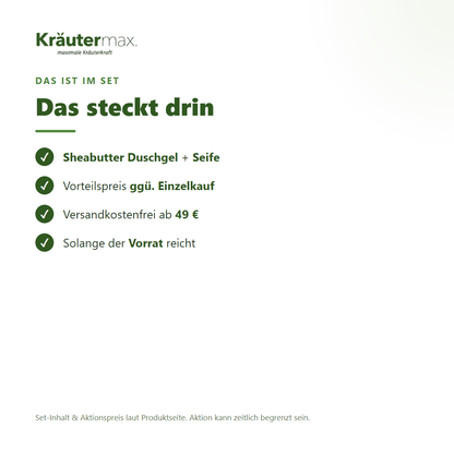 Sheabutter Duschgel + Seife Set – Set-Inhalt und Vorteilspreis