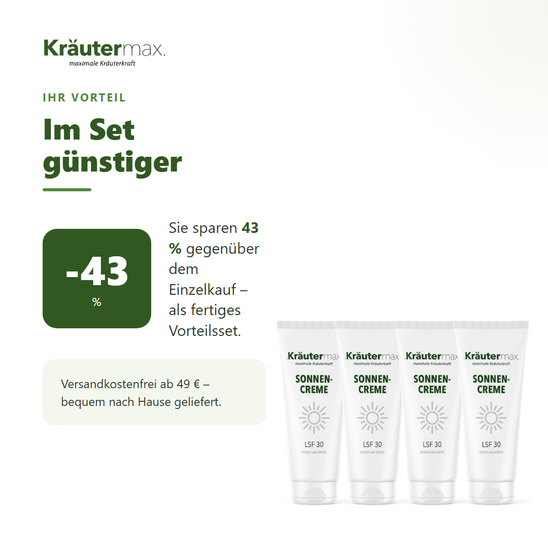 Sonnencreme für Gesicht und Körper LSF 30 | 4 x 70 ml – Ihr Vorteil: 43 % sparen gegenüber Einzelkauf