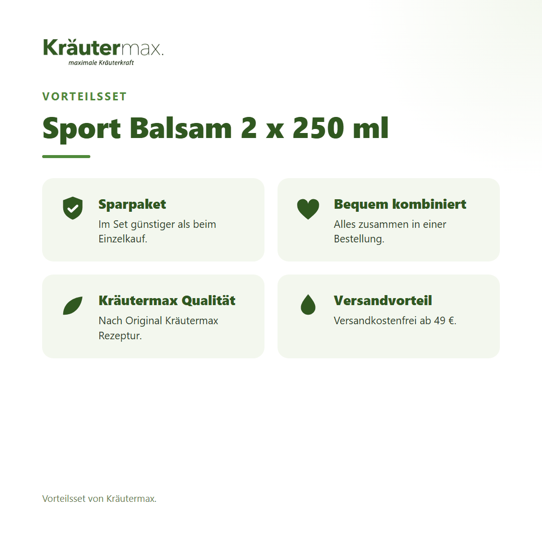 Sport Balsam 2 x 250 ml von Kräutermax – Vorteilsset, im Set günstiger