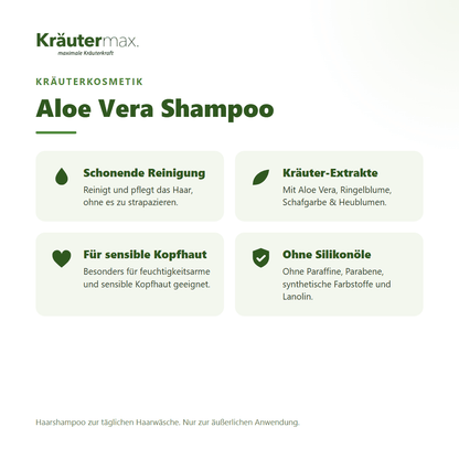 Aloe Vera Shampoo 250 ml von Kräutermax – Überblick: schonende Reinigung mit Kräuterextrakten