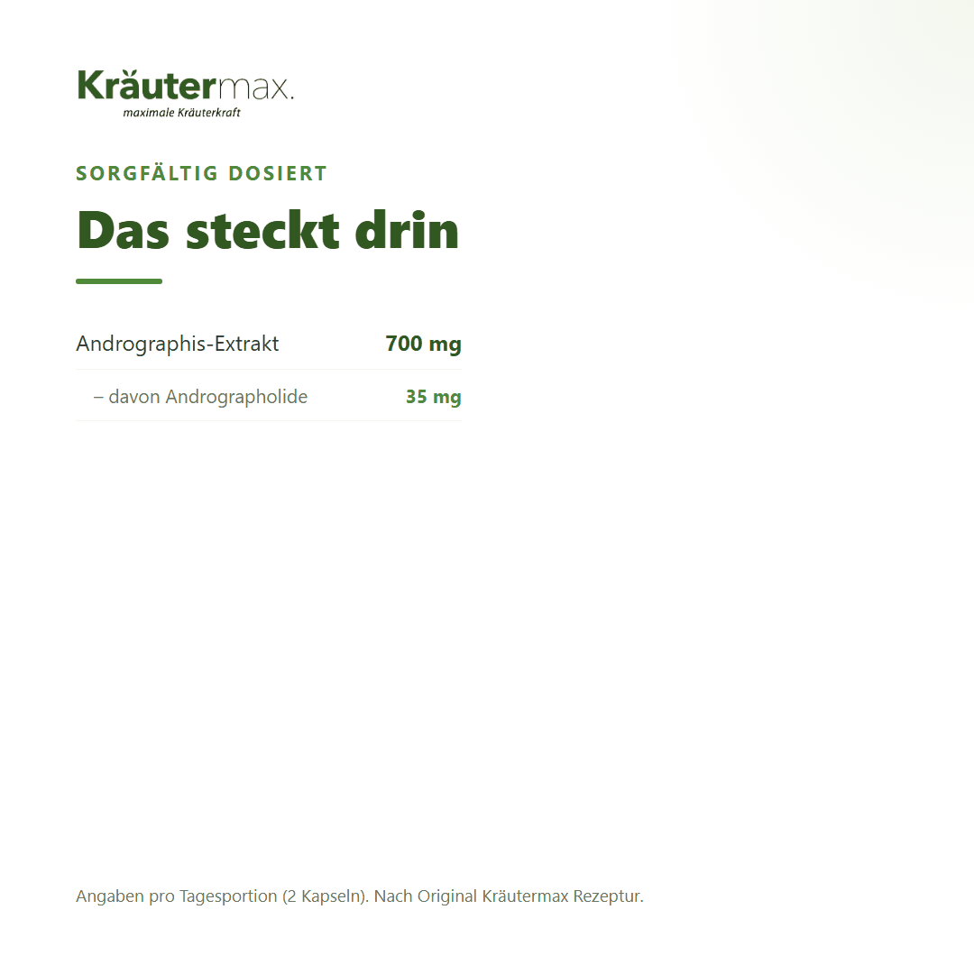 Andrographis Kapseln – 700 mg Extrakt mit 35 mg Andrographolide pro Tagesdosis