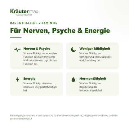 Antistress Kapseln – mit Vitamin B6 für Nerven, Psyche & Energie