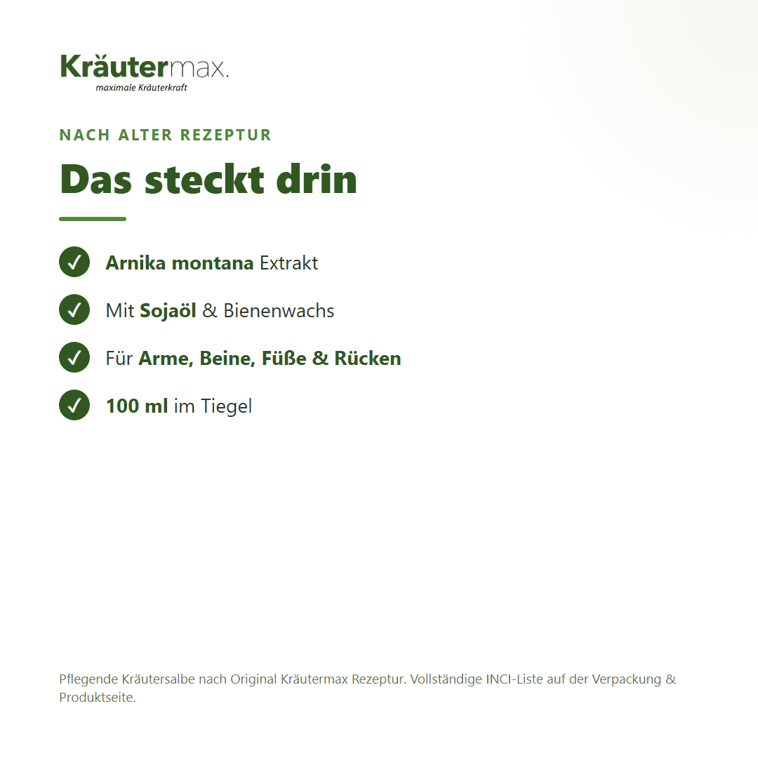 Arnika Salbe – Inhaltsstoffe nach alter Rezeptur