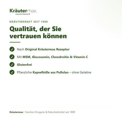 Arthro & Knorpel Komplex+ Kapseln – Kräutermax Qualität: glutenfrei, Pullulan-Kapselhülle