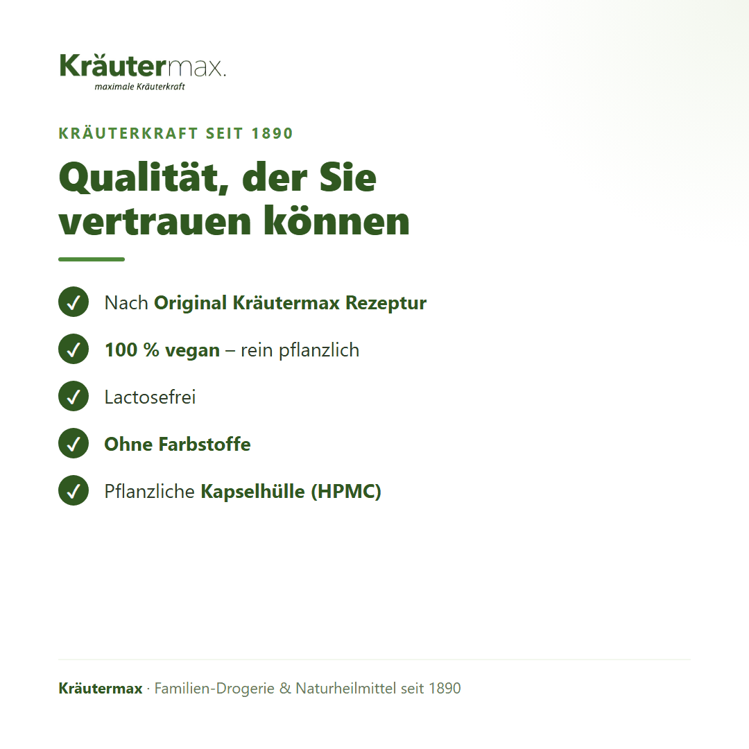 Bacopa Monnieri Extrakt Kapseln – 100 % vegan, lactosefrei, pflanzliche Kapselhülle, Original Kräutermax Rezeptur | Kräutermax