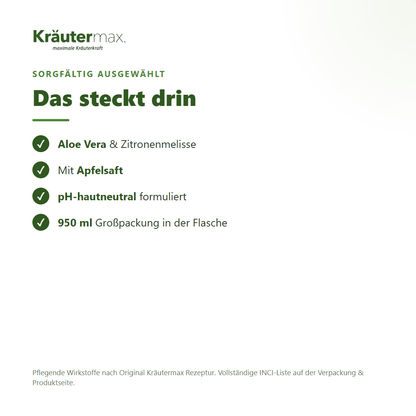 Basic Duschgel pH neutral – Inhaltsstoffe: Aloe Vera, Zitronenmelisse, Apfelsaft, 950 ml Flasche