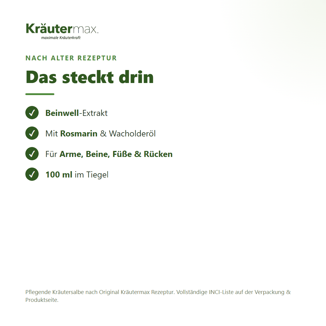 Beinwell Salbe – Inhaltsstoffe nach alter Rezeptur