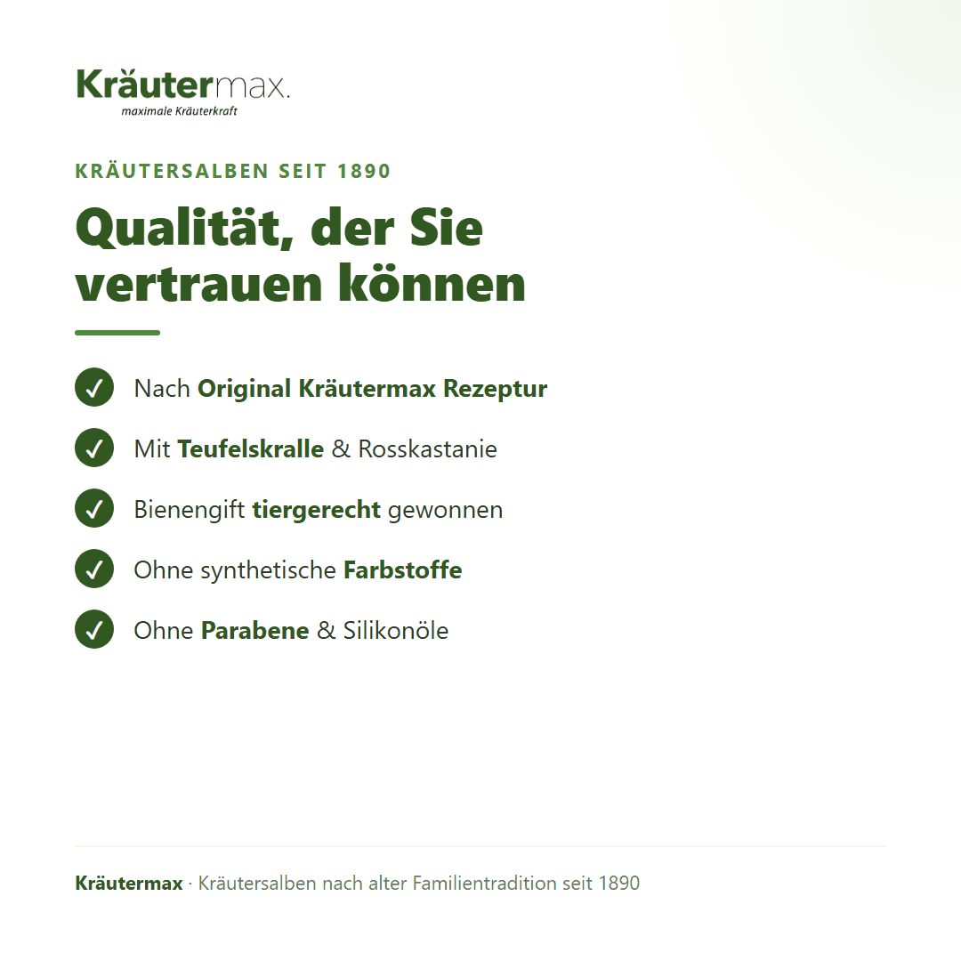 Bienengift Salbe – Qualität: nach Original Kräutermax Rezeptur, ohne Parabene und Silikonöle