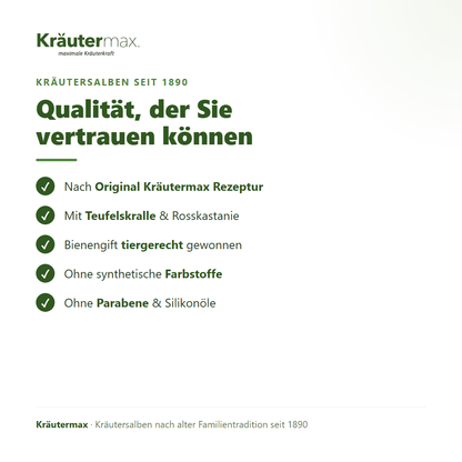 Bienengift Salbe – Qualität: nach Original Kräutermax Rezeptur, ohne Parabene und Silikonöle