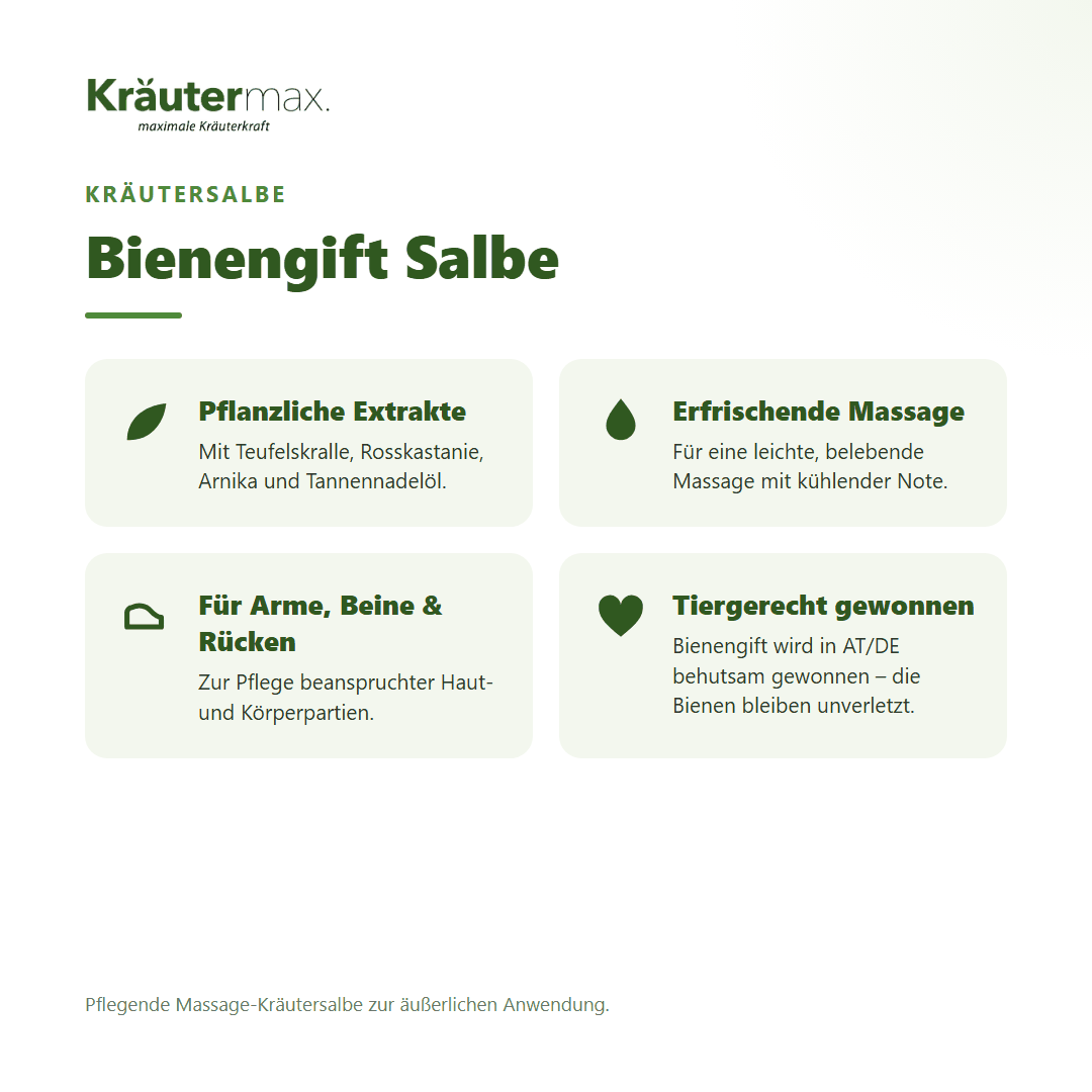 Bienengift Salbe von Kräutermax – Überblick: traditionelle Kräutersalbe