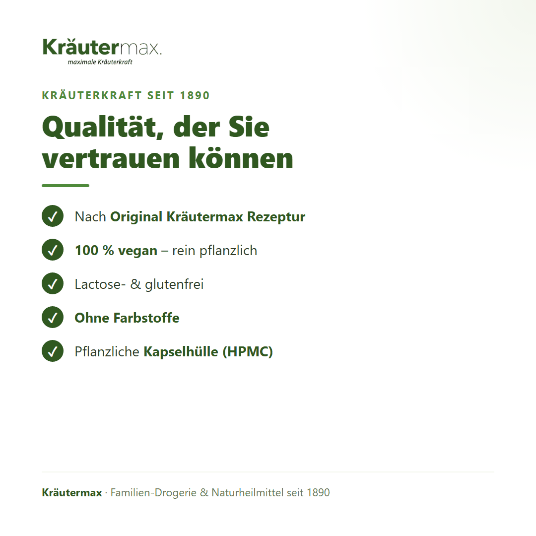 Bockshornklee Kapseln – 100 % vegan, lactose- und glutenfrei, pflanzliche Kapselhülle, Original Kräutermax Rezeptur | Kräutermax