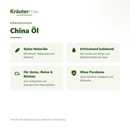 China Öl von Kräutermax – Überblick: Körperspray zur äußerlichen Anwendung