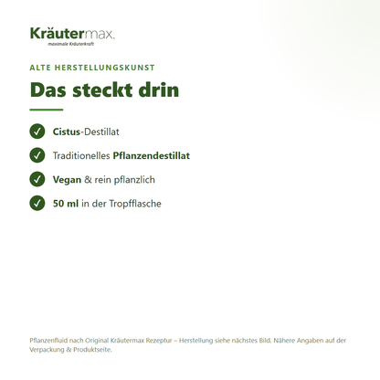 Cistus Fluid – Pflanzendestillat, vegan, 50 ml Tropfflasche