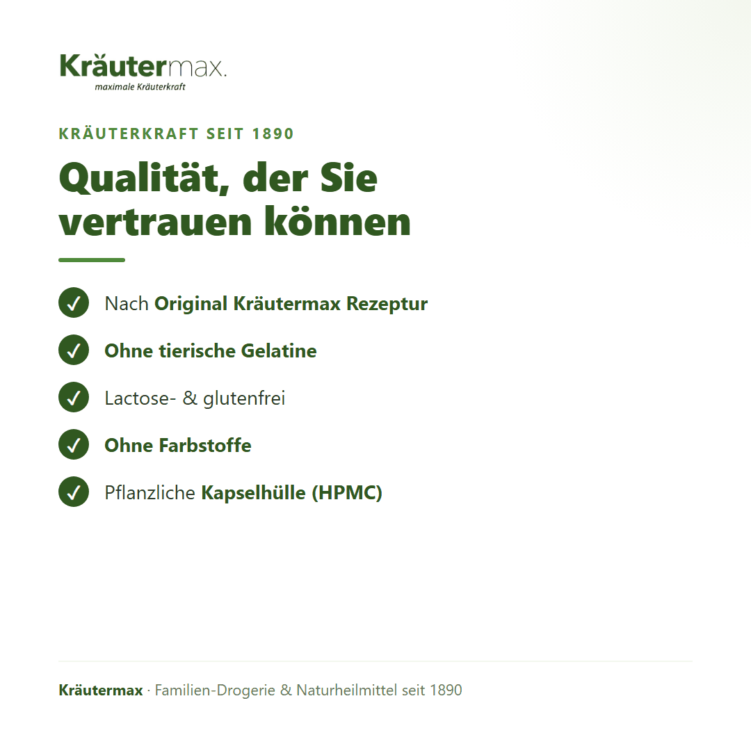 Darmbakterien Kapseln – ohne tierische Gelatine, lactose- und glutenfrei, pflanzliche Kapselhülle, Original Kräutermax Rezeptur | Kräutermax