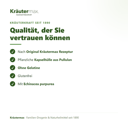 Echinacea & Immun Komplex+ Kapseln – pflanzliche Pullulan-Kapselhülle, ohne Gelatine, glutenfrei, Original Kräutermax Rezeptur | Kräutermax