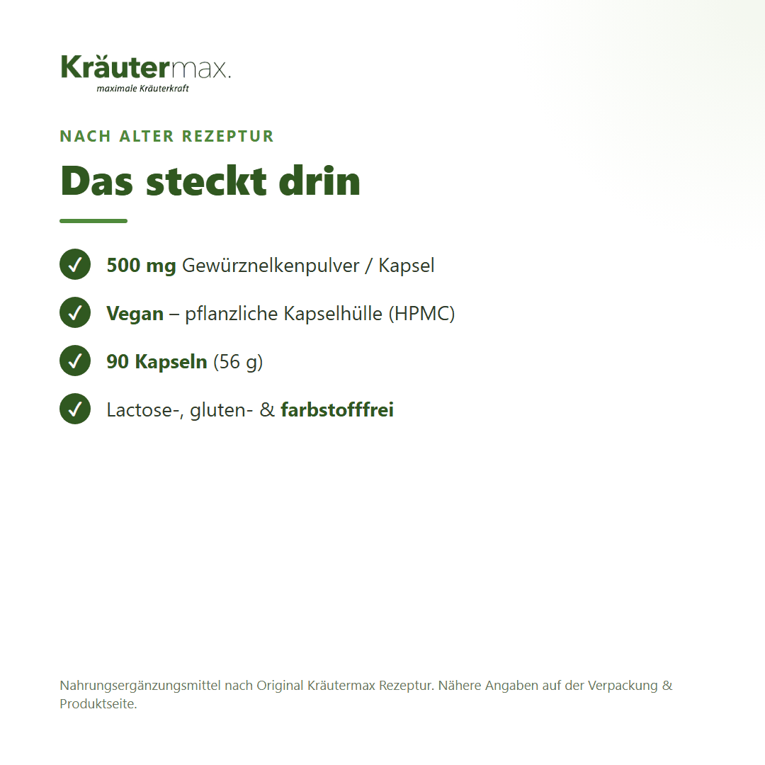 Gewürznelken Kapseln – wirkstoffe