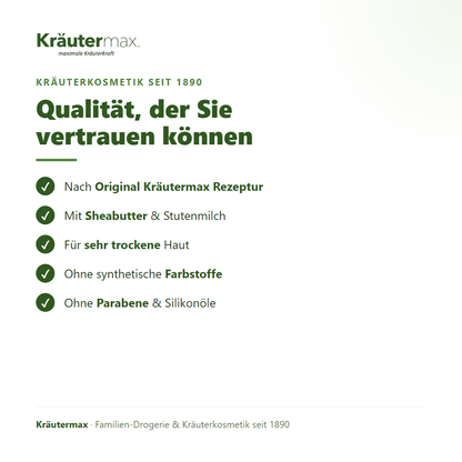 Intense Gesichtscreme – Qualität: nach Original Kräutermax Rezeptur, ohne Parabene und Silikonöle
