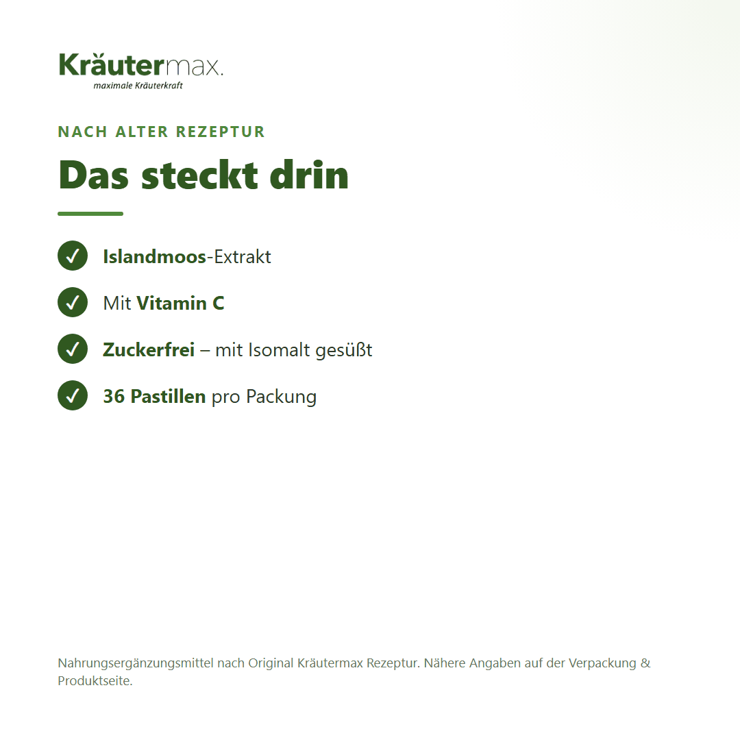 Isländisch Moos Lutschtabletten – wirkstoffe