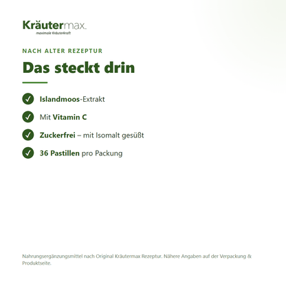 Isländisch Moos Lutschtabletten – wirkstoffe