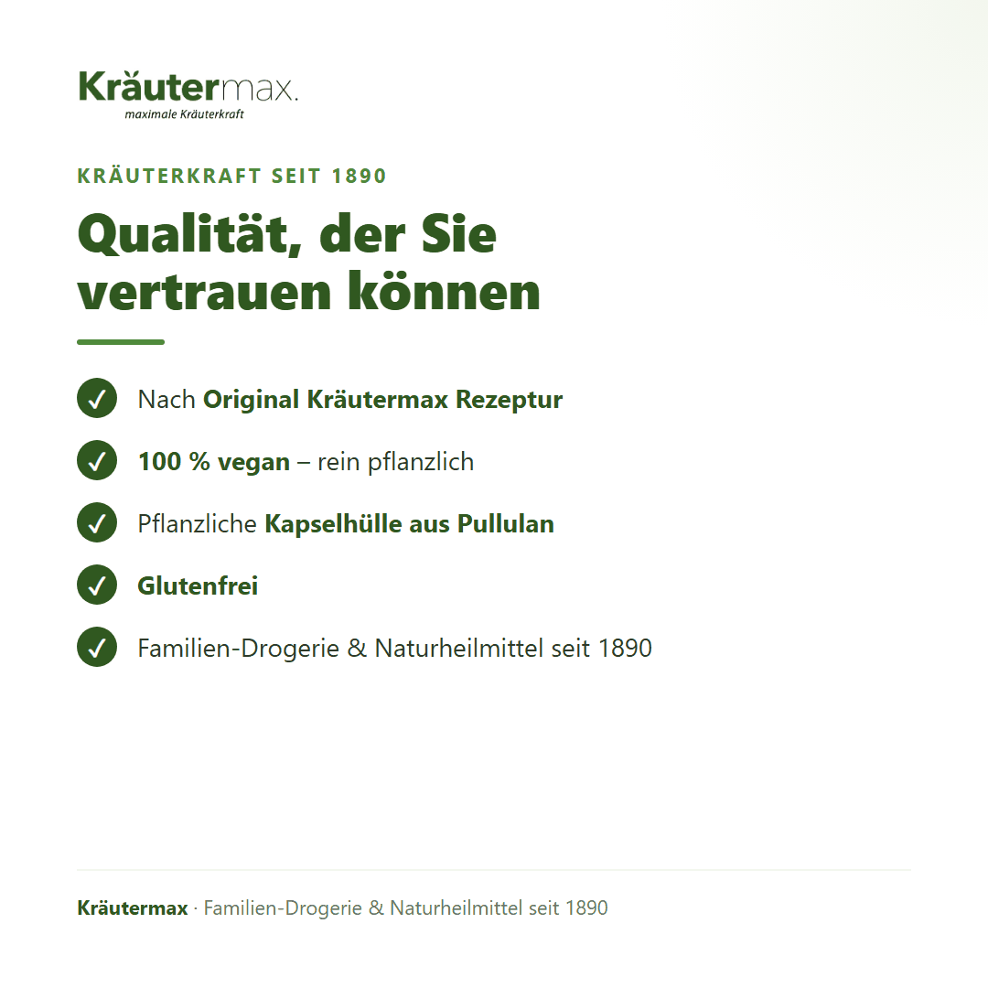 Johanniskraut Komplex+ Kapseln – 100 % vegan, Pullulan-Kapselhülle, glutenfrei, Original Kräutermax Rezeptur | Kräutermax