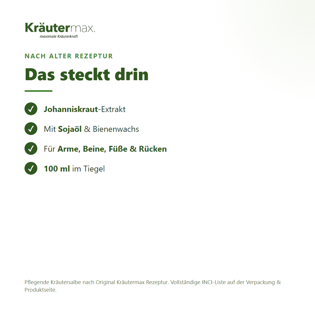 Johanniskraut Salbe – Inhaltsstoffe nach alter Rezeptur