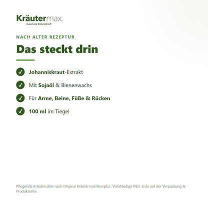Johanniskraut Salbe – Inhaltsstoffe nach alter Rezeptur