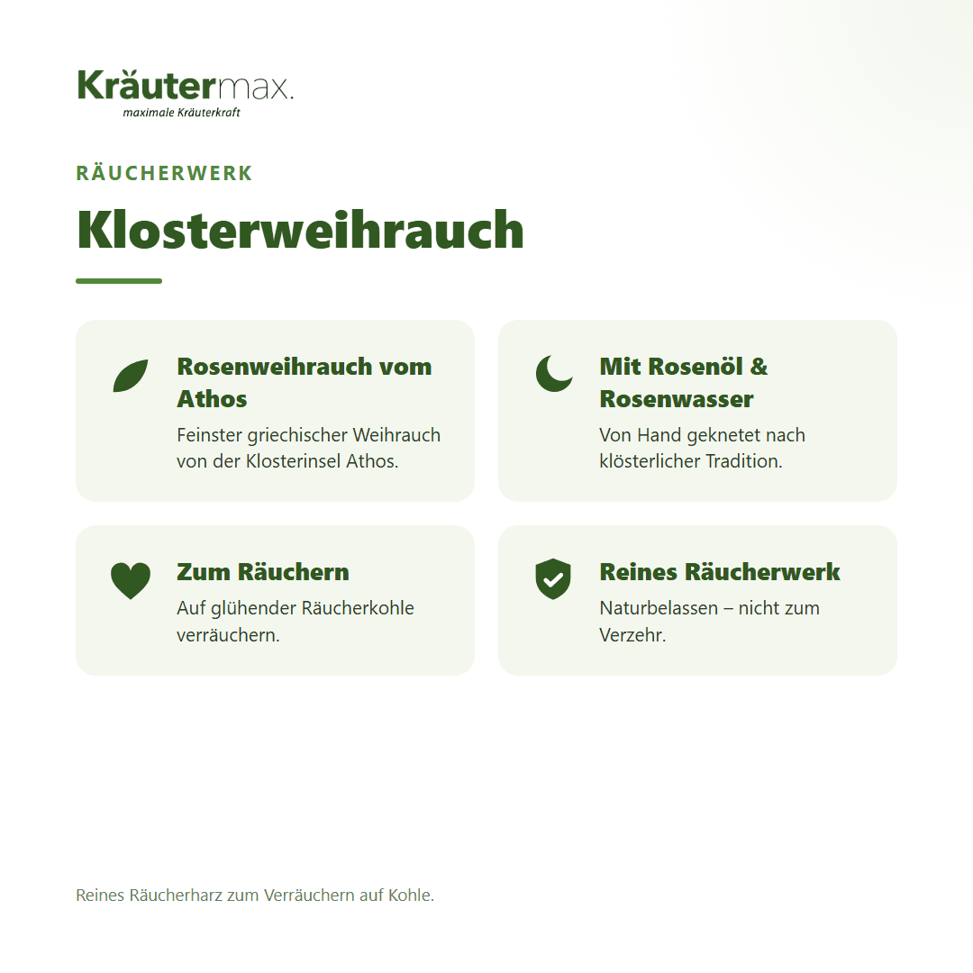 Klosterweihrauch von Kräutermax – Räucherwerk zum Verräuchern auf Kohle