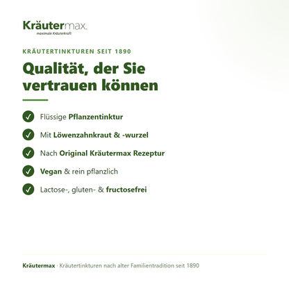 Löwenzahn Tropfen – Qualität: nach Original Kräutermax Rezeptur, vegan, ohne Farbstoffe