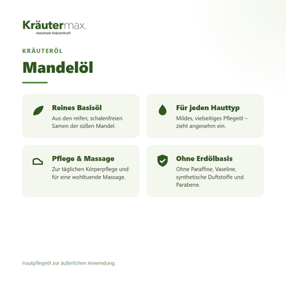Mandelöl von Kräutermax – Überblick: pflegendes Kräuteröl für Haut und Massage