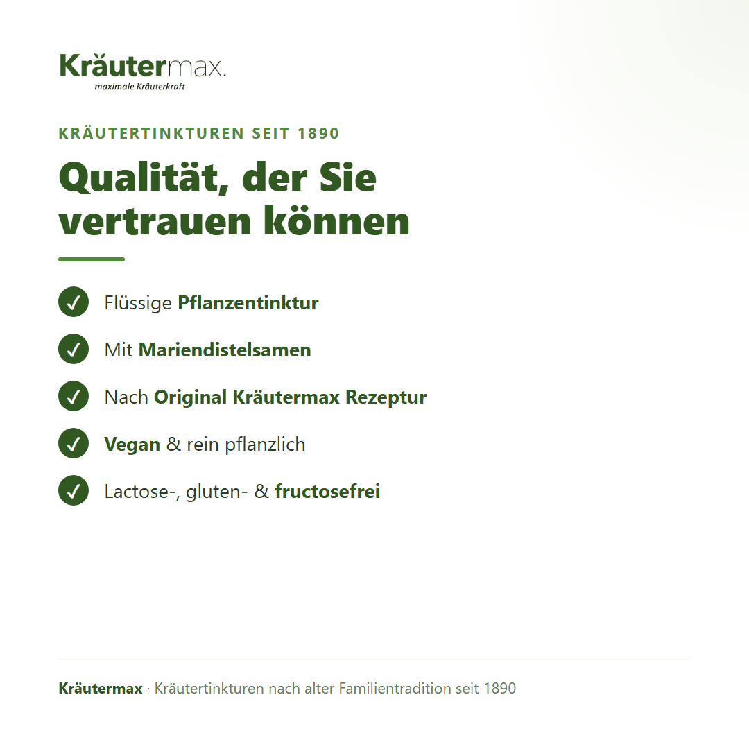 Mariendistel Tropfen – Qualität: nach Original Kräutermax Rezeptur, vegan, ohne Farbstoffe
