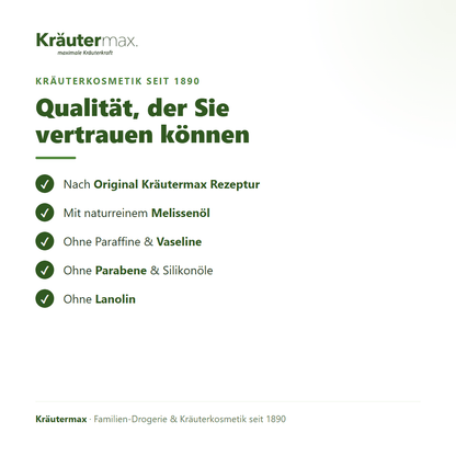 Melissen Bad – Qualität: nach Original Kräutermax Rezeptur, ohne Parabene und Silikonöle