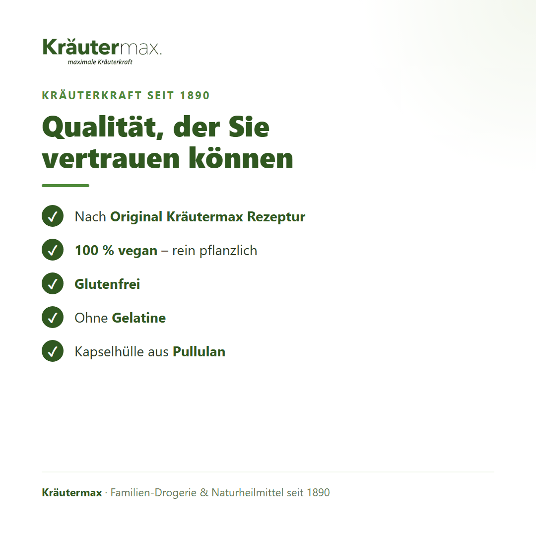 Mental Balance Komplex+ Kapseln – Qualität nach Original Kräutermax Rezeptur, vegan, glutenfrei, Kapselhülle aus Pullulan