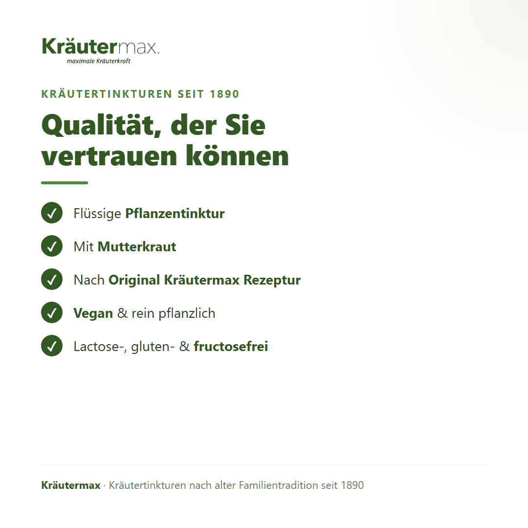 Mutterkraut Tropfen – Qualität: nach Original Kräutermax Rezeptur, vegan, ohne Farbstoffe