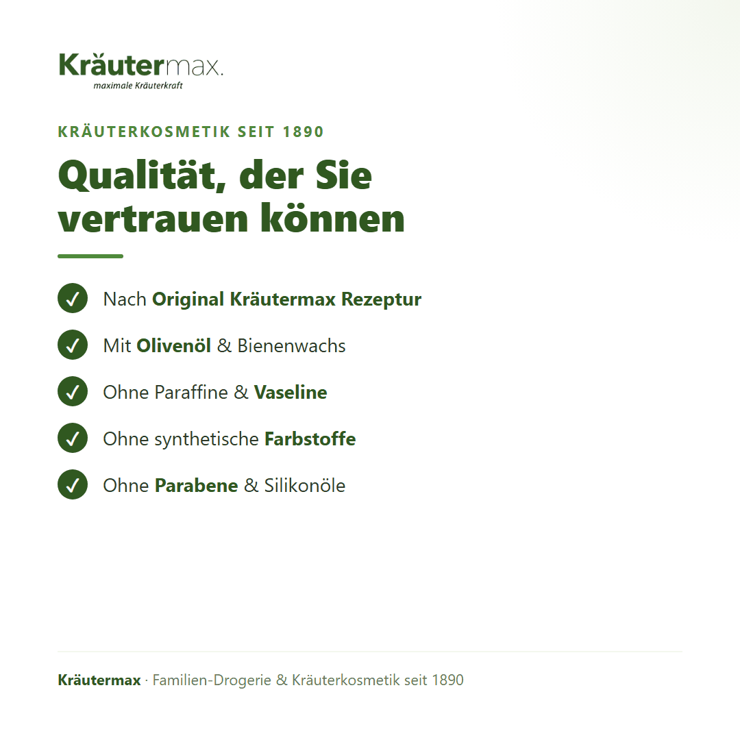 Olivenöl Lippenbalsam – Qualität: nach Original Kräutermax Rezeptur, ohne Paraffine und Parabene