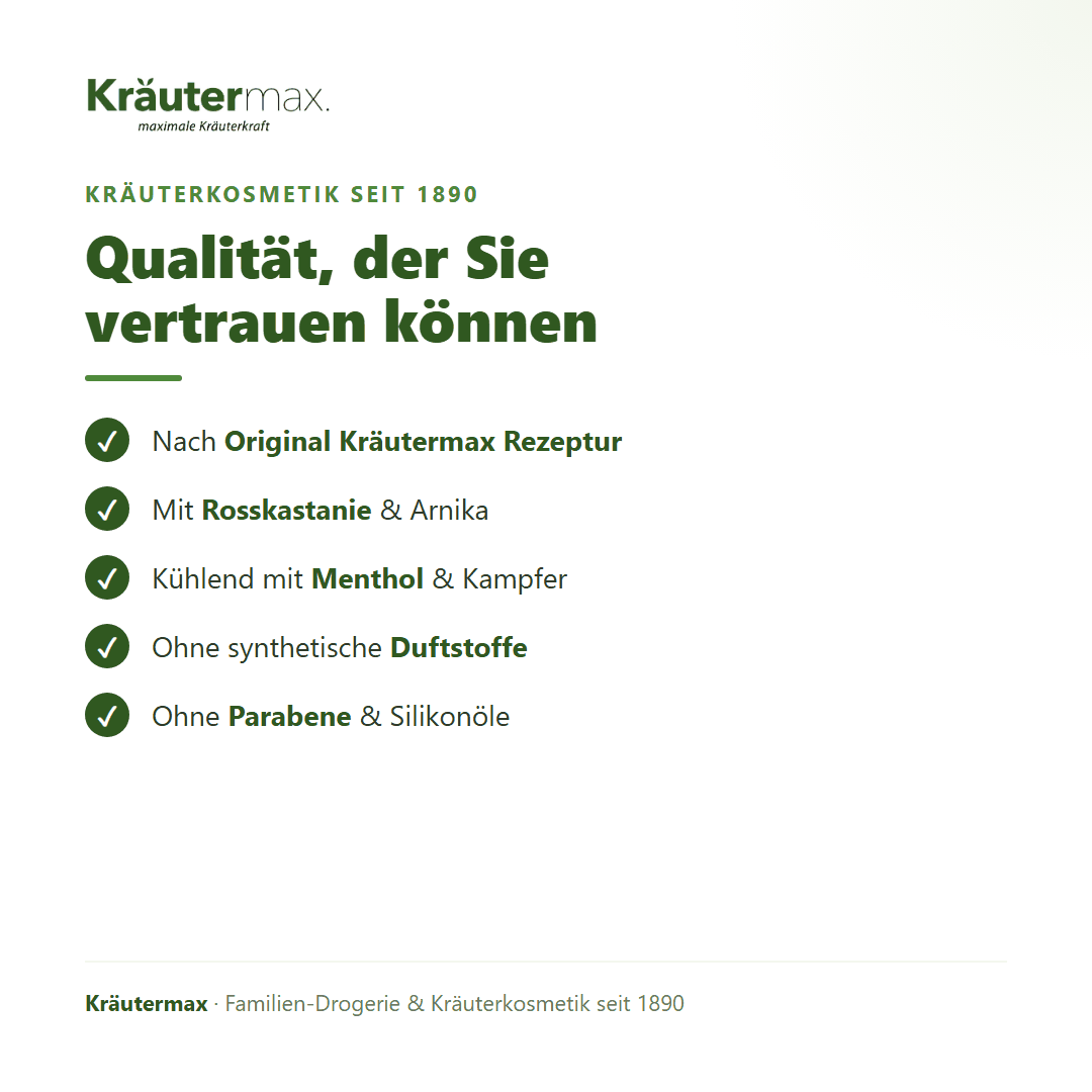 Pferdebalsam – Qualität: nach Original Kräutermax Rezeptur, ohne Parabene und Silikonöle