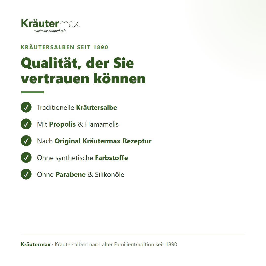 Propolis Salbe – Qualität: nach Original Kräutermax Rezeptur, ohne Parabene und Silikonöle