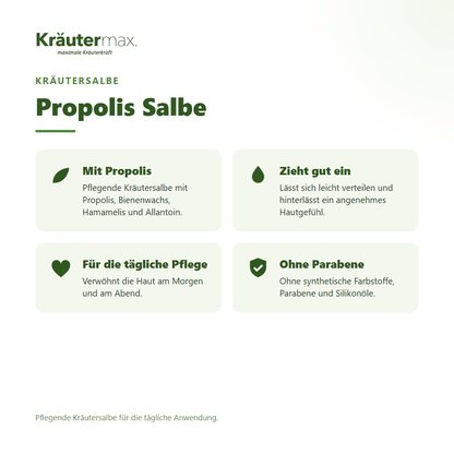 Propolis Salbe von Kräutermax – Überblick: traditionelle Kräutersalbe