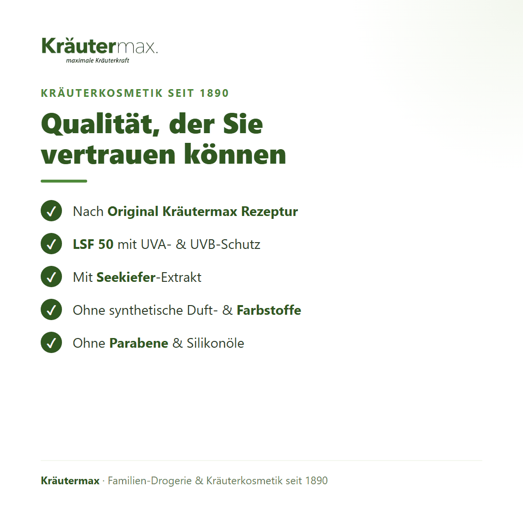 Protect LSF 50 Gesichtsfluid – Qualität: nach Original Kräutermax Rezeptur, ohne Parabene und Silikonöle