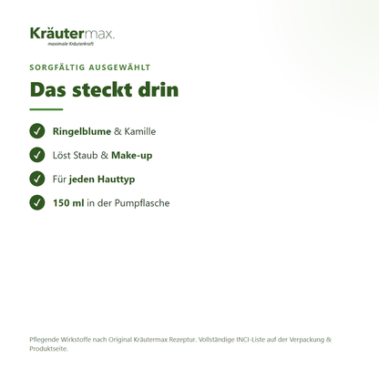 Ringelblume Reinigungsschaum – Inhaltsstoffe: Ringelblume, Kamille, für jeden Hauttyp, 150 ml Pumpflasche