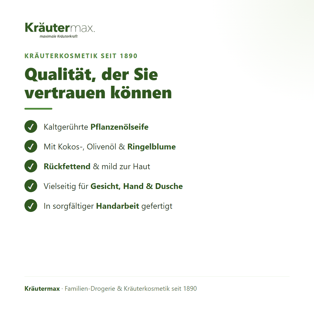 Ringelblume Seife – Qualität: kaltgerührte, handgeschöpfte Pflanzenölseife, rückfettend
