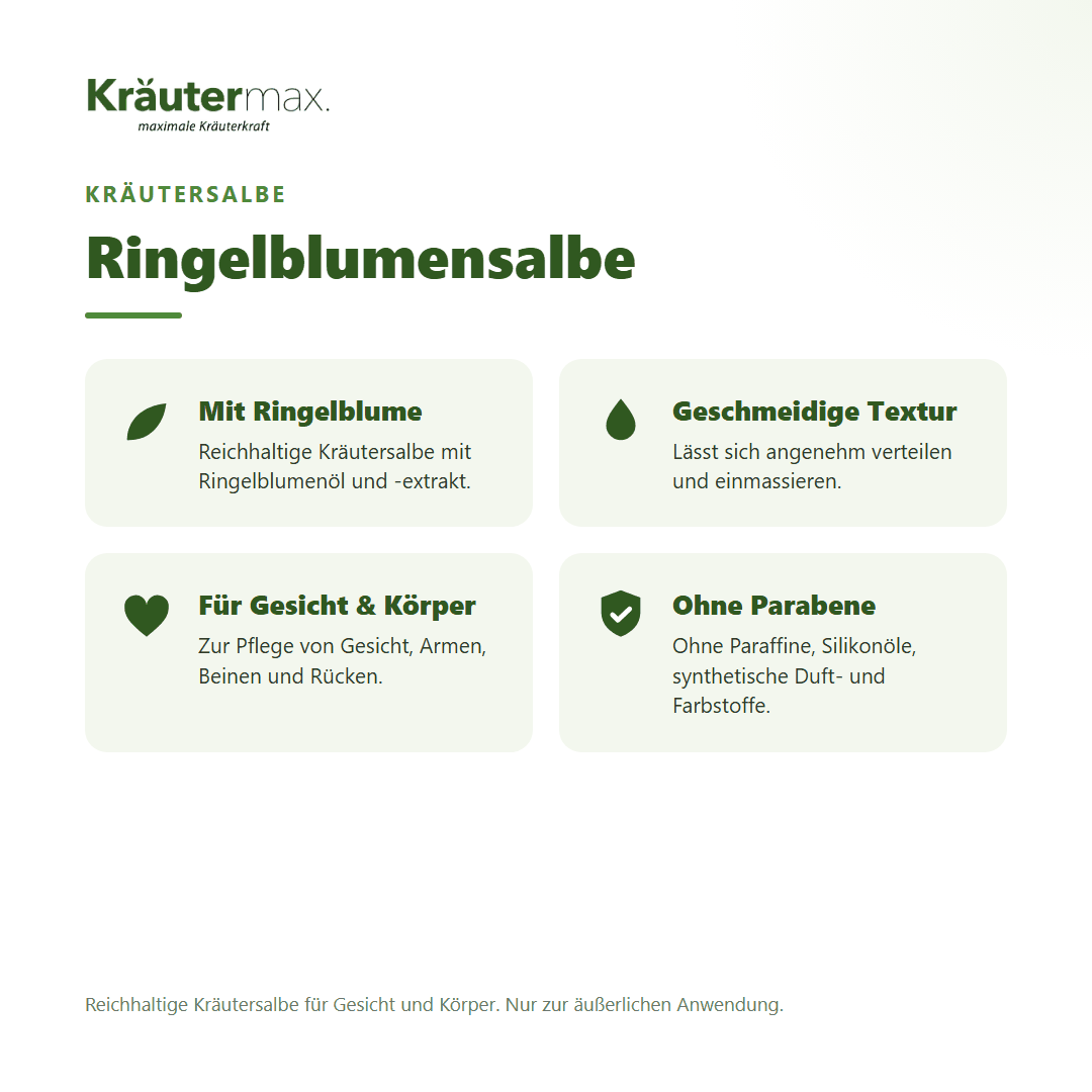 Ringelblumensalbe von Kräutermax – Überblick: traditionelle Kräutersalbe