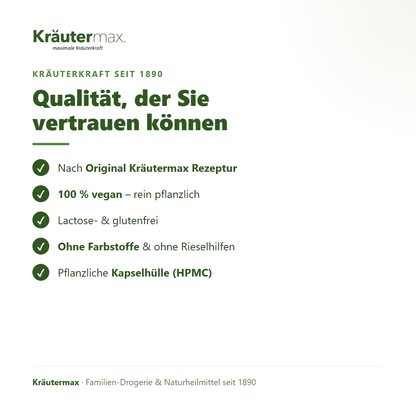 Rotklee Kapseln – Qualität: 100 % vegan, lactose- und glutenfrei, ohne Farbstoffe und ohne Rieselhilfen, pflanzliche HPMC-Kapselhülle