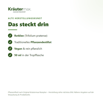 Rotklee Fluid – Pflanzendestillat, vegan, 50 ml Tropfflasche
