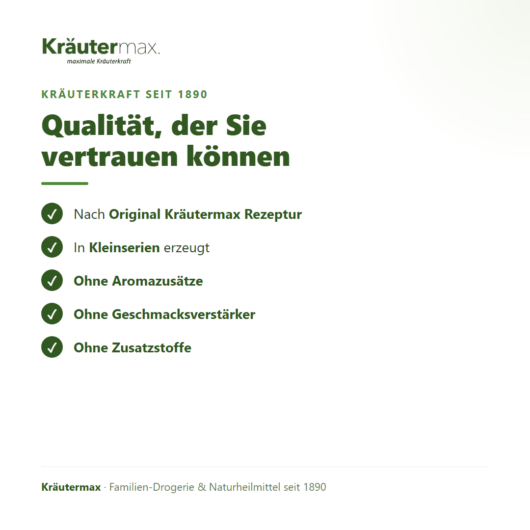 Schwedenkräuter zum Ansetzen – Qualität: nach Original Kräutermax Rezeptur, in Kleinserien, ohne Aromazusätze, ohne Geschmacksverstärker, ohne Zusatzstoffe