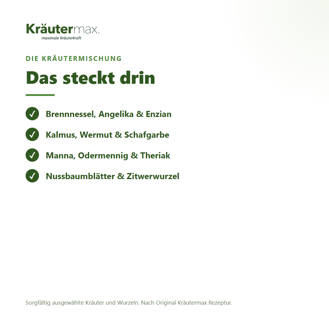 Schwedenkräuter zum Ansetzen – Kräutermischung mit Brennnessel, Angelika, Enzian, Kalmus, Wermut, Schafgarbe, Manna, Odermennig, Theriak und Zitwerwurzel