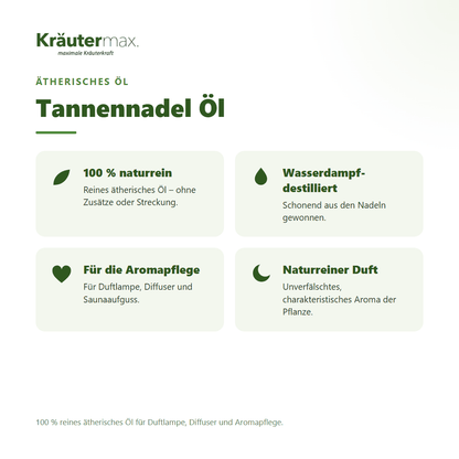 Tannennadel Öl von Kräutermax – Überblick: 100 % reines ätherisches Öl für die Aromapflege