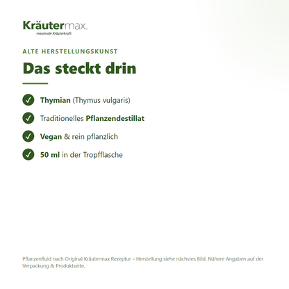 Thymian Fluid – Pflanzendestillat, vegan, 50 ml Tropfflasche